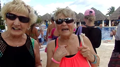 mom being a perv at the pool party at the resort in cozumel.